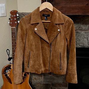 Real Suede Tan Moto Jacket
